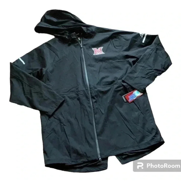 Adidas Men’s Jacket Miami Ohio University Black Size XL NWT - Picture 2 of 14